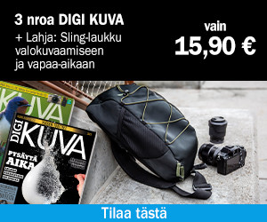 Digikuva 3 nroa 15,90€ + Sling-laukku valokuvaamiseen