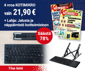 Nappaa nyt KotiMikro ja saa Jalusta ja näppäimistö