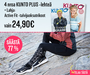 4 numeroa KUNTO PLUS + Active Fit -talvijuoksutrikoot