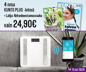 4 numeroa KUNTO PLUS + Kehonkoostumusvaaka 24,90€