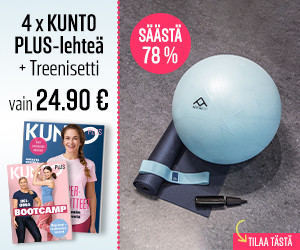4 nroa KUNTO PLUS -lehteä + Treenisetti