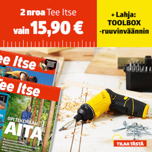 Tee Itse 2 nroa 15,90 € + lahja: TOOLBOX-ruuvinväännin